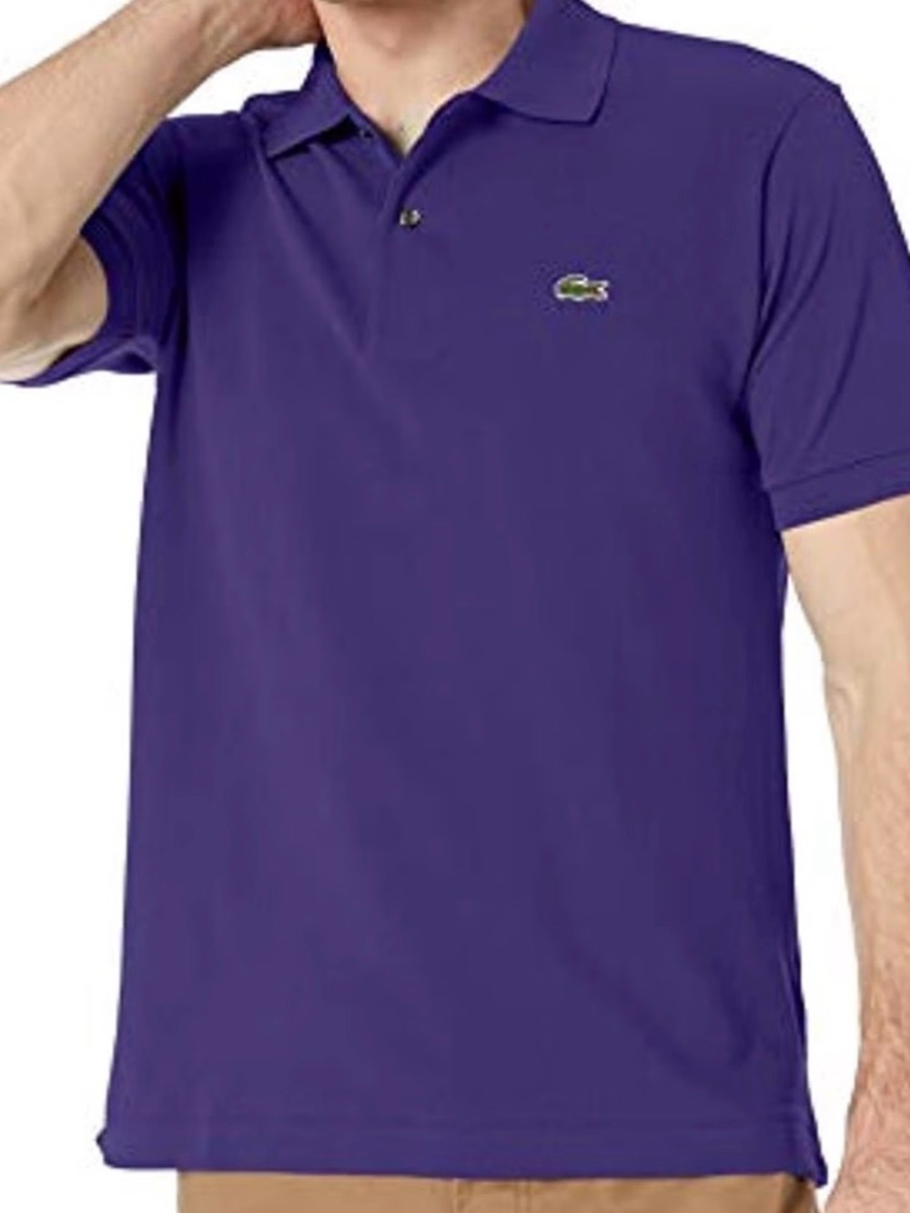 Vintage Lacoste Men's Purple Classic Pique Polo Shirt l Designed in France l XXL